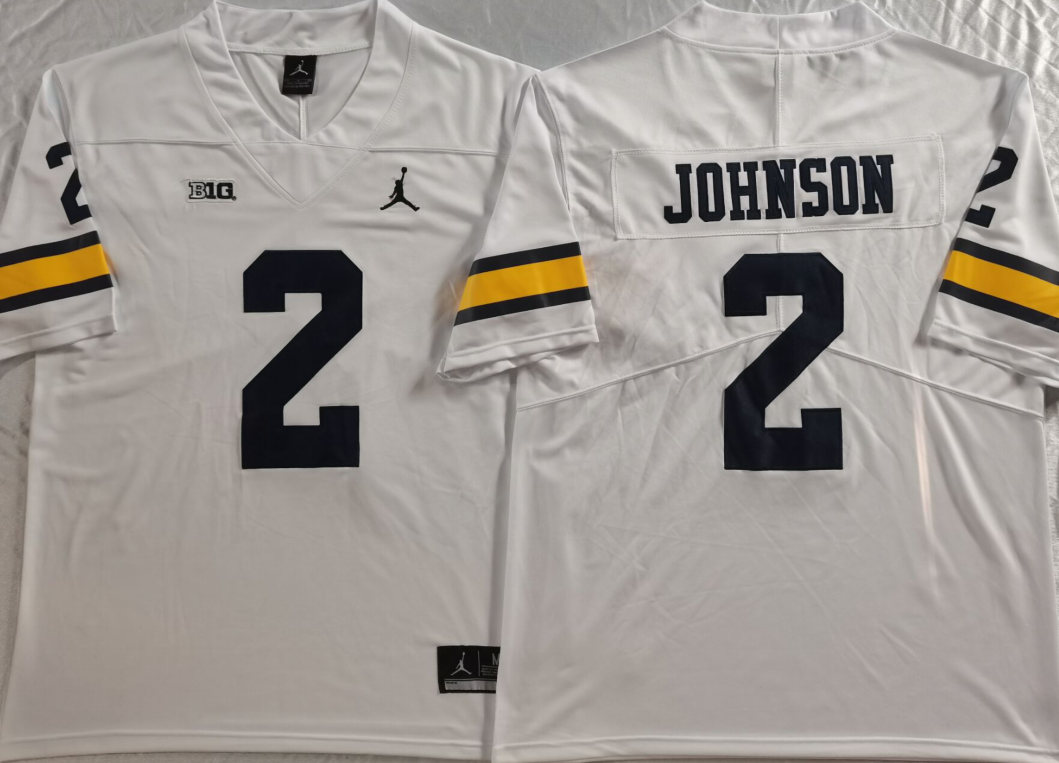 Men's Michigan Wolverines Will Johnson #2 White Jersey